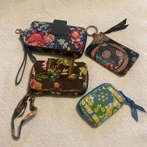 Vera Bradley lot of 4 wallets ID holders